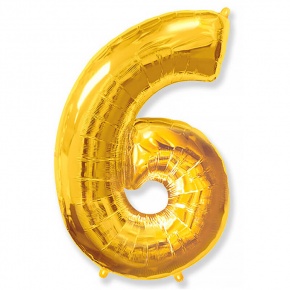 Шар гелиевый цифра 6 (40х102 см) в Ступино
