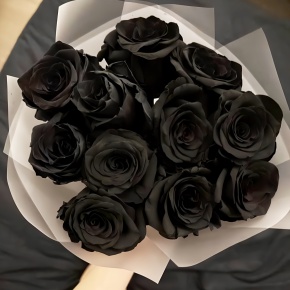 Букет "Черная королева" из 11 черных роз Эквадор (60 см) в Ступино