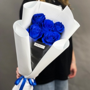 Букет из 5 синих роз Эквадор в Ступино