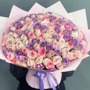 Букет из 101 розы нежный микс (40 см) в Ступино