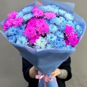 Букет "Матильда" из 15 кустовых хризантем в Ступино