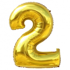 Шар гелиевый цифра 2 (40х102 см) в Ступино