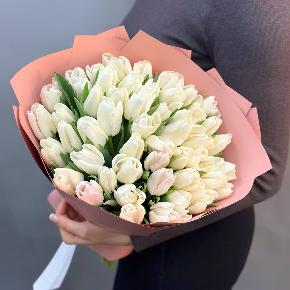 Букет из 49 белых тюльпанов в Ступино