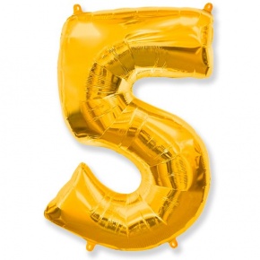 Шар гелиевый цифра 5 (40х102 см) в Ступино