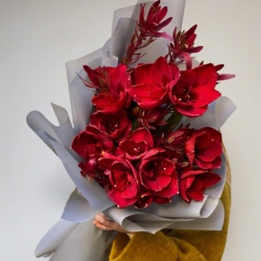 Букет из амариллисов и сафари в Ступино