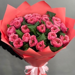 Букет из 25 махровых пионовидных роз Риджентс парк  (70 см) в Ступино