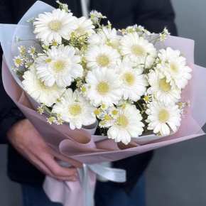 Нежный букет из гербер и ромашек в Ступино