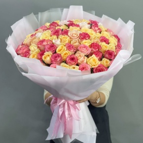 Букет из 101 розы  микс (70 см) в Ступино