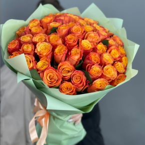Букет из 71 огненной розы (40 см) в Ступино
