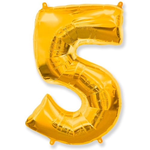 Шар гелиевый цифра 5 (40х102 см) в Ступино