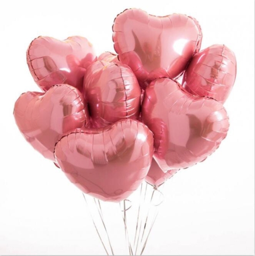 Сердце розовое фольгированный шар с гелием (45 см) в Ступино