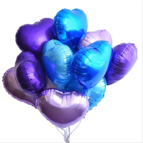 Сердце голубое фольгированный шар с гелием (45 см) в Ступино