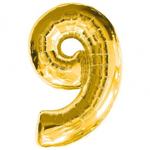 Шар гелиевый цифра 9 (40х102 см) в Ступино